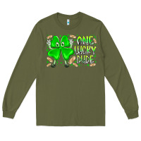 Army Green one lucky dude Long Sleeve Tee - RacoonDesign