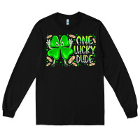 Black one lucky dude Long Sleeve Tee - RacoonDesign