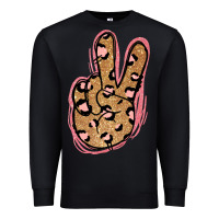 Black Gold Glitter Pink Leopard Peace Sign Premium Sweatshirt - Jasminsmagicworld
