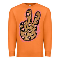 Carrot Gold Glitter Pink Leopard Peace Sign Premium Sweatshirt - Jasminsmagicworld