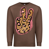 Chestnut Gold Glitter Pink Leopard Peace Sign Premium Sweatshirt - Jasminsmagicworld
