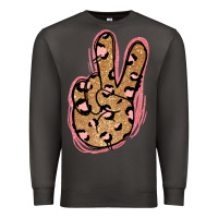 Smoke Gold Glitter Pink Leopard Peace Sign Premium Sweatshirt - Jasminsmagicworld
