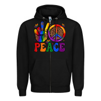 Black peace Zipper Hoodie - JahusDesignShop