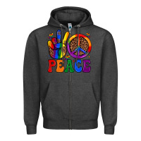 Charcoal Heather peace Zipper Hoodie - JahusDesignShop