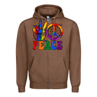 Chestnut peace Zipper Hoodie - JahusDesignShop