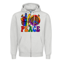 Dove Grey peace Zipper Hoodie - JahusDesignShop