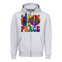 Heather Grey peace Zipper Hoodie - JahusDesignShop