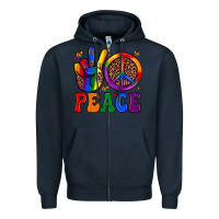 Navy peace Zipper Hoodie - JahusDesignShop