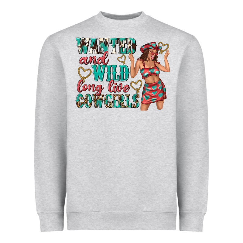 Wanted And Wild Long Live Cowgirls Heavyweight Sweatshirt by texasbilliewilder | Teevron