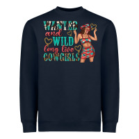 Navy wanted and wild long live cowgirls Heavyweight Sweatshirt - texasbilliewilder