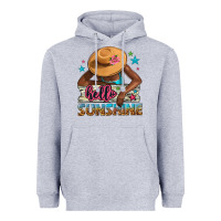 Heather Grey Hello sunshine Heavyweight Hoodie - NancyCooperArtShop