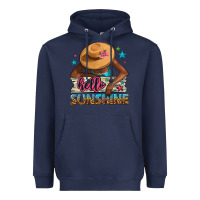 Navy Hello sunshine Heavyweight Hoodie - NancyCooperArtShop