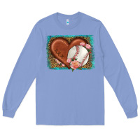 Colony Blue western leopard baseball heart Long Sleeve Tee - HRA Design Shop