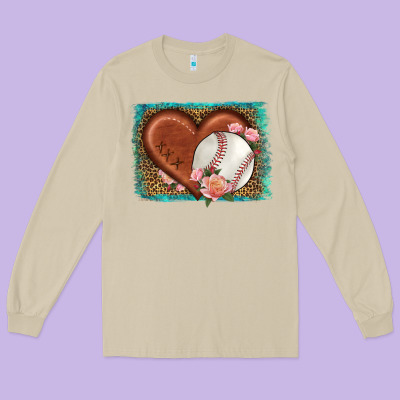 Western Leopard Baseball Heart Long Sleeve Tee Designed By Hra Design Shop