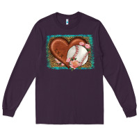 Plum western leopard baseball heart Long Sleeve Tee - HRA Design Shop