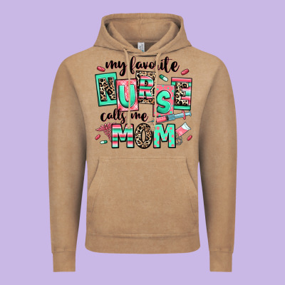 My Favorite Nurse Calls Me Mom Vintage Hoodie Designed By Ranaportraitstore