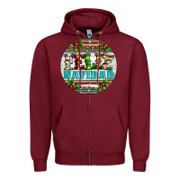 Burgundy Christmas feliz navidad Zipper Hoodie - Artiststas