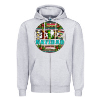 Heather Grey Christmas feliz navidad Zipper Hoodie - Artiststas