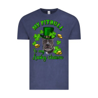 Vintage Denim st patricks day my pitbuli my lucky charm with hat Vintage Tee - RanaPortraitStore