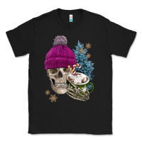 Black winter skeleton skull Classic Tee - FaDigitalArtStudio