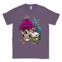 Lavender winter skeleton skull Classic Tee - FaDigitalArtStudio