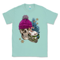 Seafoam winter skeleton skull Classic Tee - FaDigitalArtStudio