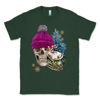 Sports Green winter skeleton skull Classic Tee - FaDigitalArtStudio
