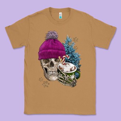 Winter Skeleton Skull Classic Tee Designed By Fadigitalartstudio