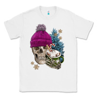 White winter skeleton skull Classic Tee - FaDigitalArtStudio