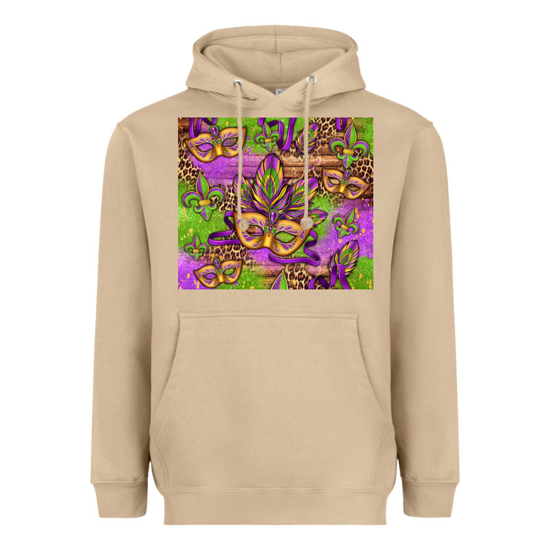 Mardi Gras Carnival Masks And Fleur De Lis Heavyweight Hoodie by Jasminsmagicworld | Teevron