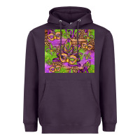 Plum mardi gras carnival masks and fleur de lis Heavyweight Hoodie - Jasminsmagicworld