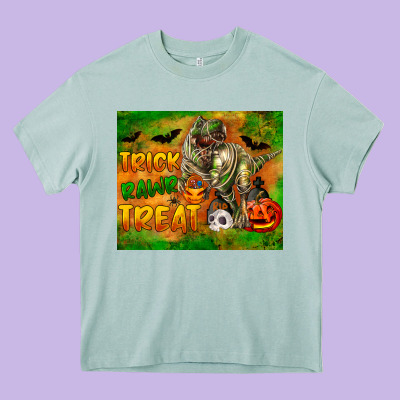 Trick Rawr Treat Heavy Core Tee Designed By Lillyallendesigns