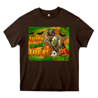 Chocolate Brown Trick Rawr Treat Heavy Core Tee - LillyAllenDesigns