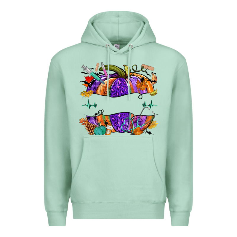 Halloween Nurse Pumpkin Custom Name Premium Hoodie by NancyCooperArtShop | Teevron