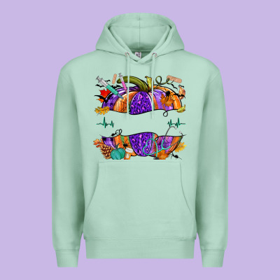 Halloween Nurse Pumpkin Custom Name Premium Hoodie Designed By Nancycooperartshop