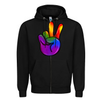 Black pride peace hand Zipper Hoodie - JahusDesignShop
