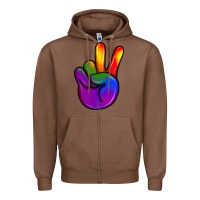 Chestnut pride peace hand Zipper Hoodie - JahusDesignShop