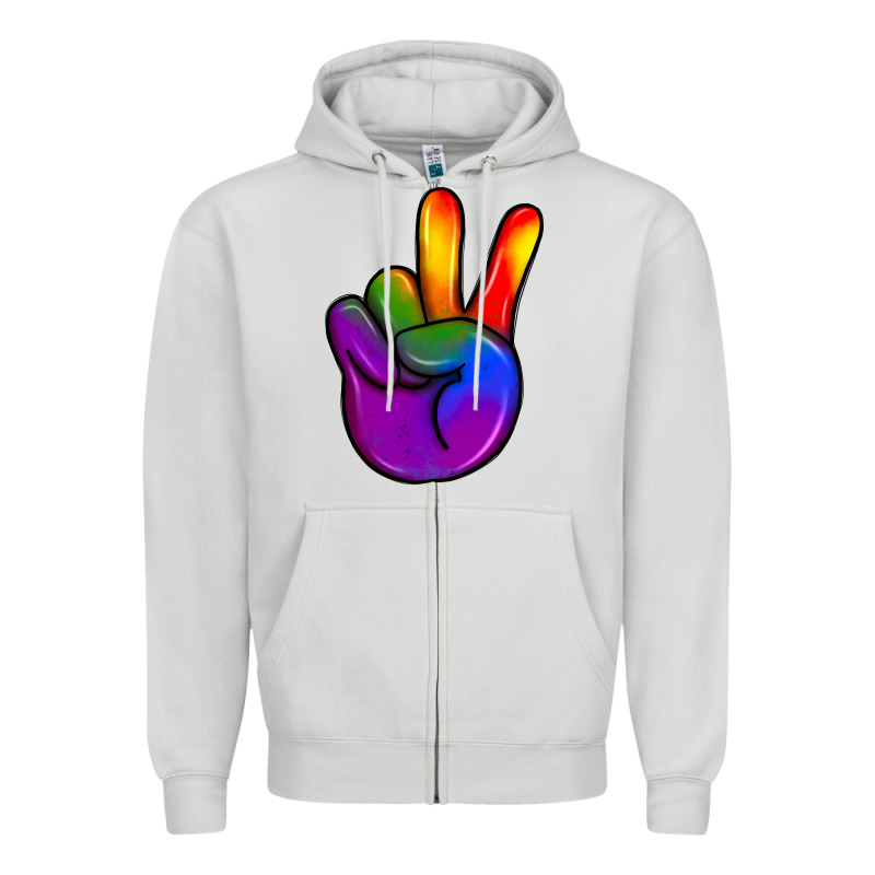 Pride Peace Hand Zipper Hoodie by JahusDesignShop | Teevron