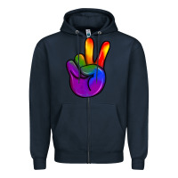Navy pride peace hand Zipper Hoodie - JahusDesignShop