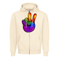 Sandshell pride peace hand Zipper Hoodie - JahusDesignShop
