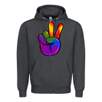 Smoke pride peace hand Zipper Hoodie - JahusDesignShop