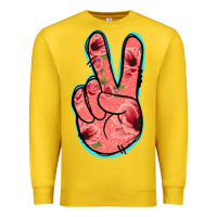 Lemon Pink Floral Glitter Peace Sign Premium Sweatshirt - Jasminsmagicworld