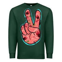 Sports Green Pink Floral Glitter Peace Sign Premium Sweatshirt - Jasminsmagicworld