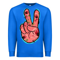 True Royal Pink Floral Glitter Peace Sign Premium Sweatshirt - Jasminsmagicworld