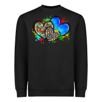 Black autism hearts Heavyweight Sweatshirt - Zillion Design Studio
