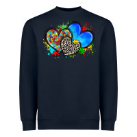 Navy autism hearts Heavyweight Sweatshirt - Zillion Design Studio