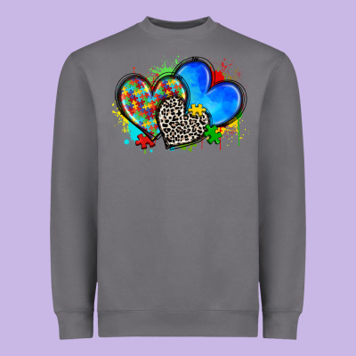 Autism Hearts Heavyweight Sweatshirt Designed By Zillion Design Studio