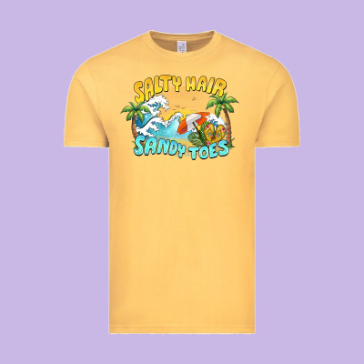 Salty Hair Sandy Toes Summer Vintage Tee Designed By Barkaloodesign