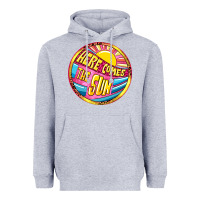Heather Grey Here comes the sun Heavyweight Hoodie - NancyCooperArtShop