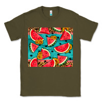 Army Green watermelon and sunflowers Classic Tee - HRA Design Shop
